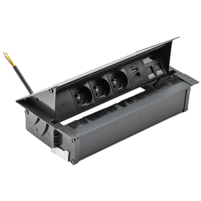 SIMON 480 TS48-730E30BK0-44 Cover 3 gn. typ E + ładow. USB A+C i płytka dla 2 złączy RJ45 keystone; 48730E30BK00000-44 KONTAKT (48730E30BK00000-44)