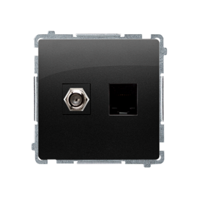 SIMON BASIC WMUA-0510xx-Y011 Gniazdo antenowe typu F + RJ45 kat.6 (moduł); czarny BMAFRJ45.01/49 KONTAKT (BMAFRJ45.01/49)