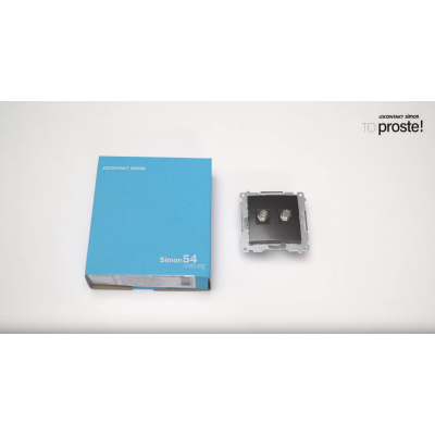 SIMON BASIC WMUA-0510xx-Y011 Gniazdo antenowe typu F + RJ45 kat.6 (moduł); czarny BMAFRJ45.01/49 KONTAKT (BMAFRJ45.01/49)