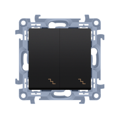 Simon 10 Łącznik schodowy podwójny zaciski śrubowe czarny mat 10A 250V CW6/2.01/49 KONTAKT (CW6/2.01/49)