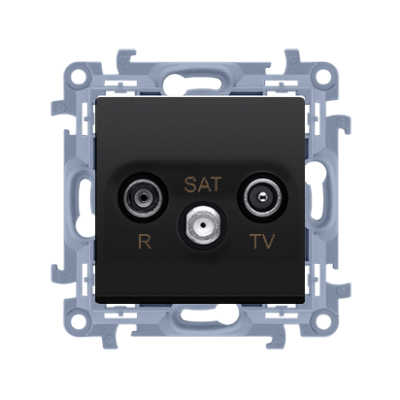 Simon 10 Gniazdo antenowe R-TV-SAT przelotowe 1x wejście: 5 MHz-24 GHz czarny CASP.01/49 KONTAKT (CASP.01/49)