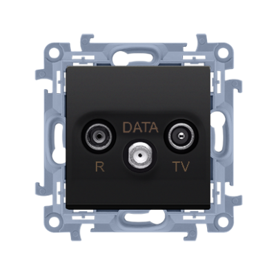 Simon 10 Gniazdo antenowe R-TV-DATA . 1x wejście: 5-862 MHz czarny CAD.01/49 KONTAKT (CAD.01/49)