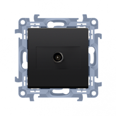 Simon 10 Gniazdo antenowe pojedyncze końcowe . Do instalacji indywidualnych czarny CAK1.01/49 KONTAKT (CAK1.01/49)