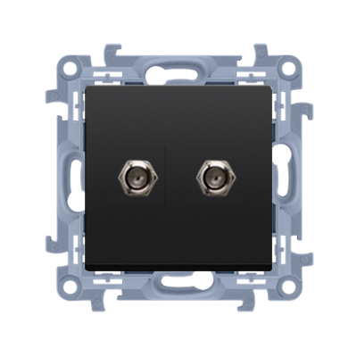 Simon 10 Gniazdo antenowe typu F podwójne  czarny CASF2.01/49 KONTAKT (CASF2.01/49)