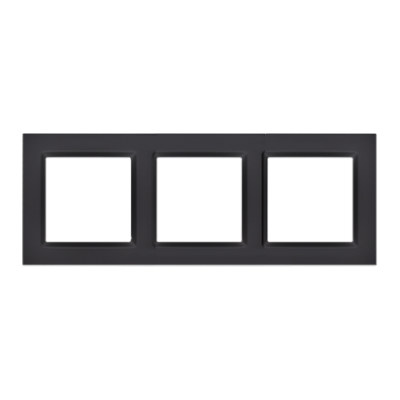Simon 10 Ramka 3-krotna potrójna poziom i pion czarny mat CR3/49 KONTAKT (CR3/49)