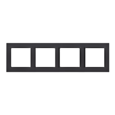 Simon 10 Ramka 4-krotna poczwórna poziom i pion czarny mat CR4/49 KONTAKT (CR4/49)