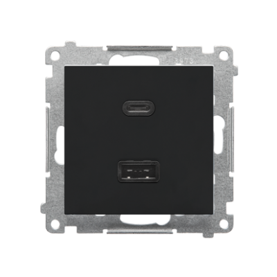 SIMON 55 Ładowarka USB typ C+A 30W 230V czarny mat TEC2CAQ.01/149 KONTAKT (TEC2CAQ.01/149)