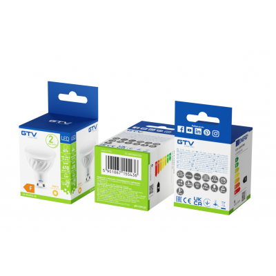 Żarówka LED SMD 2835 GU10 6W 440lm 3000K AC 220-240V 50-60Hz 120st. LD-PC6010-30 GTV (LD-PC6010-30)