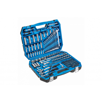 Zestaw narzędzi klucze 222 szt. CrV, 1/4' 3/8' 1/2' HOEGERT (HT1R444)