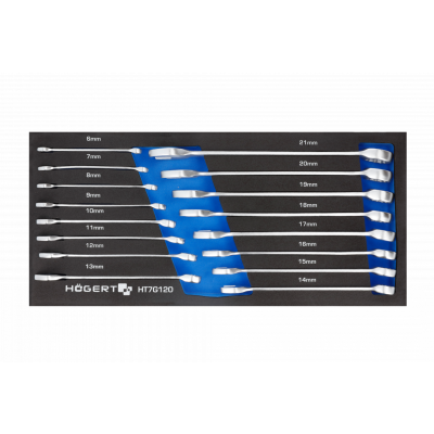 Zestaw kluczy płasko-oczkowych 16 szt., wkład EVA (HT7G120)