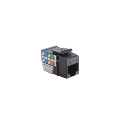 Wkład gniazda komputerowego RJ45 kat. 6 nieekranowany (UTP) czarny CJ645U KONTAKT (CJ645U)