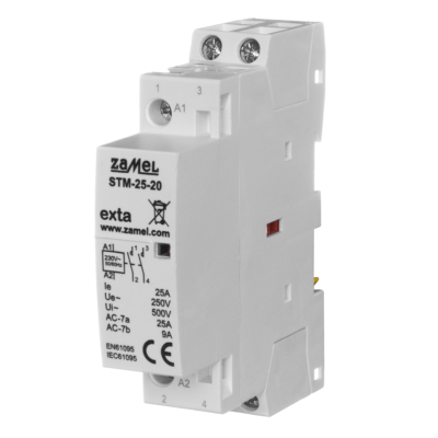 Stycznik modułowy instalacyjny 25A 2xNO 230V AC STM-25-20 ZAMEL (EXT10000288-WUN)