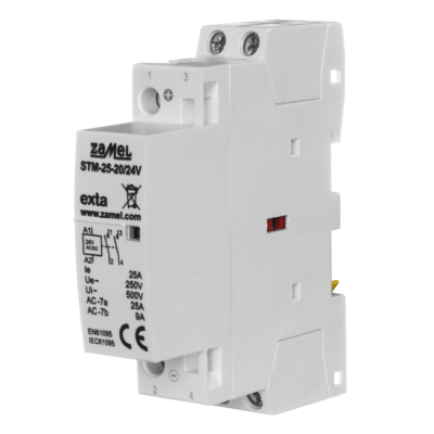 Stycznik modułowy instalacyjny 25A 2xNO 24V AC/DC TYP: STM-25-20/24V ZAMEl (EXT10000289-WUN)
