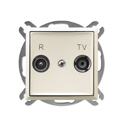 ARIA Gniazdo RTV przelotowe 16-dB - kolor ecru (GPA-16UP/m/27)