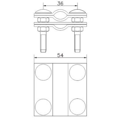 ZŁĄCZE UZIOMOWE 4XM6 B DO 30MM W 14231 (AH14231)