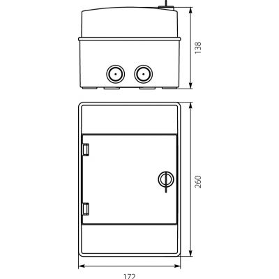 Rozdzielnica hermetyczna modułowa (500V AC ,1000V DC) RH-4/B (białe drzwi) 36.03 (36.03)