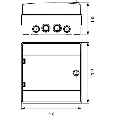 Rozdzielnica hermetyczna modułowa (500V AC ,1000V DC) RH-8/B białe drzwi 36.7 (36.7)