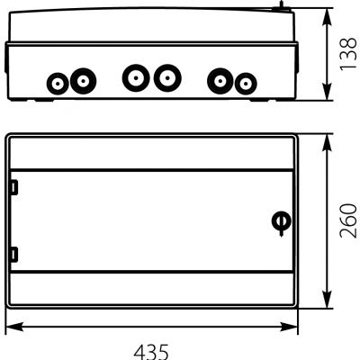 Rozdzielnica hermetyczna natynkowa 1x18 IP65 500VAC/1000VDC RH-18/Z (z zamkiem) 36.19 OPATÓWEK (36.19)