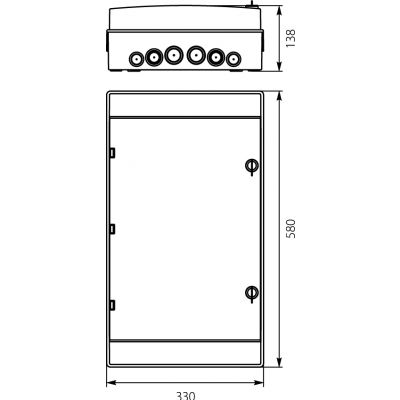 Rozdzielnica hermetyczna natynkowa 3x12 IP65 500VAC/1000VDC RH-36/3Z (z zamkiem) 36.144 OPATÓWEK (36.144)