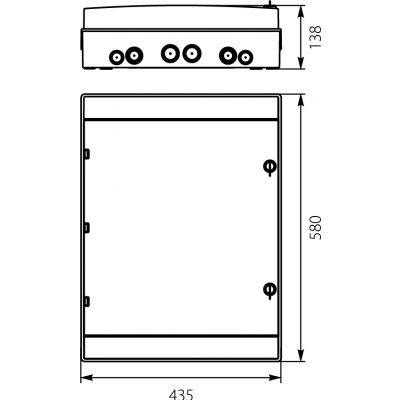 Rozdzielnica hermetyczna modułowa (500V AC ,1000V DC) RH-54/3B białe drzwi 36.153 (36.153)