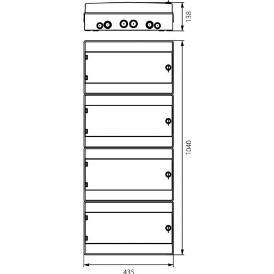 Rozdzielnica hermetyczna natynkowa 4x12 łączona IP65 500VAC/1000VDC RH-72/4B (białe drzwi) 36.71 OPATÓWEK (36.71)