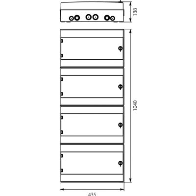 Rozdzielnica hermetyczna natynkowa 4x12 łączona IP65 500VAC/1000VDC RH-72/4 36.72 OPATÓWEK (36.72)