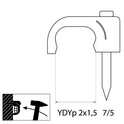 FLOP-7/5 Uchwyt kablowy płaski YDYp 2x1,5 (100szt) 27.75 OPATÓWEK (27.75)