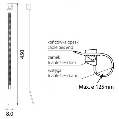 Opaska czarna OZC 80-450 UV (50szt) 25.143 OPATÓWEK (25.143)