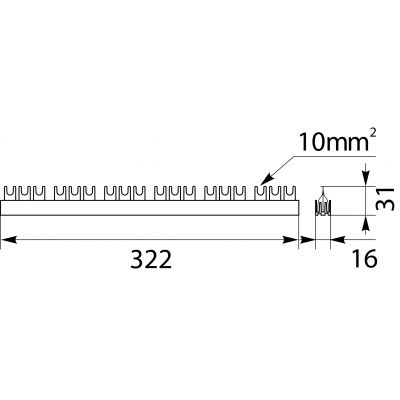 Szyna łączeniowa widełkowa 3P 18M 10mm2 S18 3F-10 45.188 OPATÓWEK (45.188)