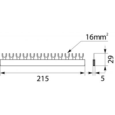 Szyna łączeniowa widełkowa 1P 12M 16mm2 S12 1F-16 45.121 OPATÓWEK (45.121)