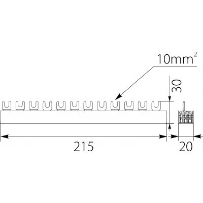 Szyna łączeniowa widełkowa 4P 12M 10mm2 S124F10 S12 4F-10 OPATÓWEK (45.412)