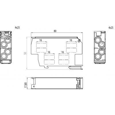 Blok rozdzielczy SDB-25/CZA 100A TH35 4x25+4x25 (48.929)