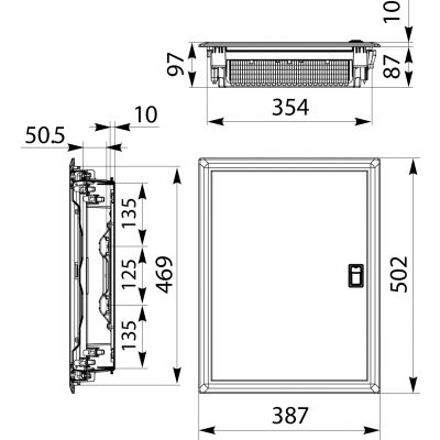 RPDM Rozdzielnica podtynkowa 2x14 drzwi metalowe N+PE IDEAline biała 69.214 OPATÓWEK (69.214)