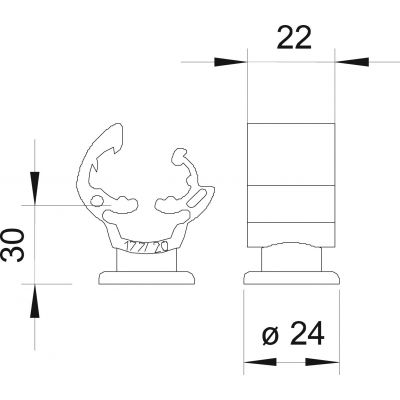 177/30-DIN, UCHWYTY PRZEW.ZATRZASK.30MM/M8 (5207460)