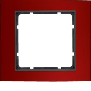 BERKER B.3 Ramka pojedyncza aluminium czerwony/antracyt 10113012 HAGER (10113012)