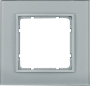 BERKER B.7 Ramka pojedyncza szkło aluminium/alu mat lakierowana 10116414 HAGER (10116414)