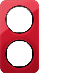 BERKER R.1 Ramka podwójna akryl czerwony przezroczysty/czarny 10122344 HAGER (10122344)