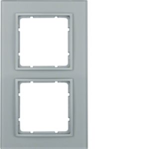 BERKER B.7 Ramka podwójna szkło aluminium/alu mat lakierowana 10126414 HAGER (10126414)