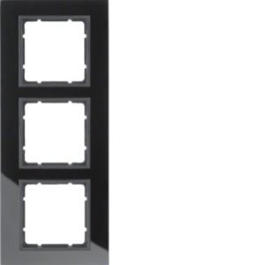 BERKER B.7 Ramka potrójna szkło czarne/antracyt mat 10136616 HAGER (10136616)