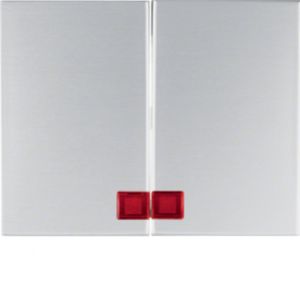 BERKER K.5 Klawisze z czerwoną soczewką do łącznika 2-klawiszowego aluminium 14377003 (14377003)