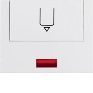 BERKER K.1 Nasadka z nadrukiem i czerwoną soczewką do łącznika na kartę hotelową biały 16417109 HAGER (16417109)
