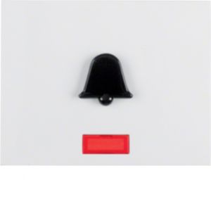 BERKER K.1 Klawisz z czerwoną soczewką i wypukłym symbolem dzwonek biały 16517209 16517209 HAGER (16517209)
