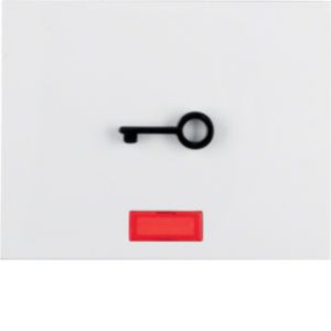 BERKER K.1 Klawisz z czerwoną soczewką i wypukłym symbolem klucz biały 16517309 16517309 HAGER (16517309)