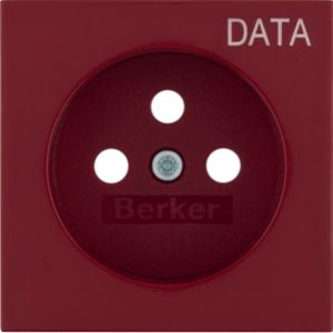 BERKER B.Kwadrat Płytka czołowa do gniazda z uziemieniem z nadrukiem DATA  czerwony 3963808995 HAGER (3963808995)