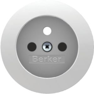 BERKER R.1/R.3 Płytka czołowa z przysłonami styków do gniazda z uziemieniem biały 3965762089 HAGER (3965762089)