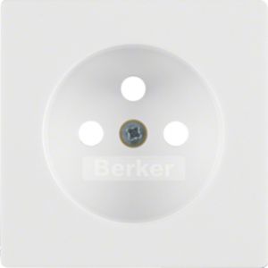 BERKER Q.x Płytka czołowa do gniazda z uziemieniem biały aksamit 3965766079 HAGER (3965766079)