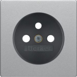 BERKER Q.x Płytka czołowa z przysłonami styków do gniazda z uziemieniem aluminium aksamit lakierowana 3965766084 HAGER (3965766084)