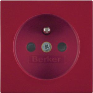 BERKER B.X/S.1 Płytka czołowa z przysłonami styków do gniazda z uziemieniem czerwony 3965768962 HAGER (3965768962)