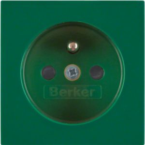 BERKER B.X/S.1 Płytka czołowa z przysłonami styków do gniazda z uziemieniem zielony 3965768963 (3965768963)