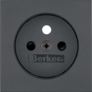 BERKER B.X Płytka czołowa z przysłonami styków do gniazda z uziemieniem antracyt mat 3965768996 HAGER (3965768996)